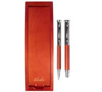 Ocadeau Parure de stylos pour bureau avec gravure texte - Parure bois et métal de grande qualité avec stylo bille et stylo roller - Coffret personnalisable