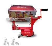 OCAFOX Éplucheur Pomme 3-en-1 avec 3 Lames Supplémentaires - Lames en Acier Inoxydable, Base à Ventouse Puissante - Épluche, Coupe et Vide Fruits & Légumes - Outil Manuel pour Cuisine Maison