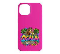 Ocala Florida Cheval Équestre Coloré Art Tropical Coque pour iPhone 15