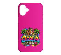 Ocala Florida Cheval Équestre Coloré Art Tropical Coque pour iPhone 16 Plus