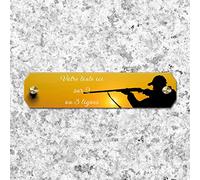 OCAP-FUNERAIRE.COM Inter de Plaque funéraire Personnalisable en plexi Motif Chasseur 03, différentes Tailles, épaisseur 2,5mm, personnalisé sur Plusieurs Lignes 14x3 cm
