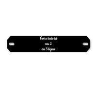 OCAP-FUNERAIRE.COM Plaque funéraire personnalisable en acrylique, 14x3 cm, épaisseur 1,6 mm, noir, pour enterrement, minimaliste, fabriquée en France, avec adhésif inclus, écoresponsable