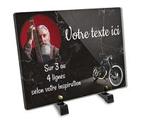 OCAP-FUNERAIRE.COM Plaque funéraire Rectangle avec Photo Personnalisable en plexi Motif Moto Custom, différentes Tailles, épaisseur 6mm, personnalisée sur Plusieurs Lignes 30x20 cm