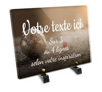 OCAP-FUNERAIRE.COM Plaque funéraire Rectangle Personnalisable en plexi Motif Boule de pétanque 01, différentes Tailles, épaisseur 6mm, personnalisée sur Plusieurs Lignes 30x20 cm