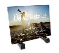 OCAP-FUNERAIRE.COM Plaque funéraire Rectangle Personnalisable en plexi Motif Chasseur et Chiens de Chasse, différentes Tailles, épaisseur 6mm, personnalisée sur Plusieurs Lignes 20x15 cm