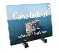 OCAP-FUNERAIRE.COM Plaque funéraire Rectangle Personnalisable en plexi Motif Régional Aquitaine Fort Boyard, différentes Tailles, épaisseur 6mm, personnalisée sur Plusieurs Lignes 30x20 cm