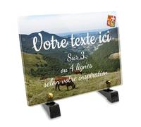 OCAP-FUNERAIRE.COM Plaque funéraire Rectangle Personnalisable en plexi Motif Régional Auvergne Montagnes, différentes Tailles, épaisseur 6mm, personnalisée sur Plusieurs Lignes 20x15 cm