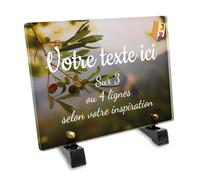 OCAP-FUNERAIRE.COM Plaque funéraire Rectangle Personnalisable en plexi Motif Régional Olivier en Provence, différentes Tailles, épaisseur 6mm, personnalisée sur Plusieurs Lignes 20x15 cm