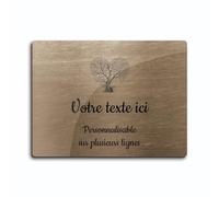 OCAP-FUNERAIRE.COM Plaque gravée funéraire Motif Arbre cœur autocollante modèle Rectangle (20x15 cm) personnalisée 1 à 3 Lignes Or Brossé Or Brossé Or Brossé Or Brossé Bronze