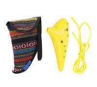 Ocarina 12 Trous Tonalité C, Instrument de Musique en ABS, Portable et Léger - Facile à Apprendre, Confort Ergonomique, Adapté Débutants et Professionnels (Jaune)