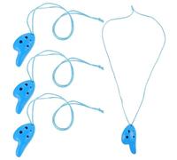 Ocarina 4 Pièces 6 Trous En Plastique Bleu Instrument De Musique Pour Le Pouce Facile À Apprendre Et Portable