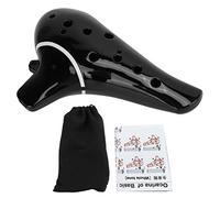 Ocarina à 12 trous, instrument à vent en laiton de tonalité Alto C, professionnel et adapté aux débutants, ocarina noir en ABS à large tessiture, livré avec sac de rangement et