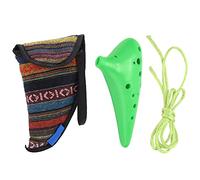 Ocarina ABS C Tune Instrument de Musique 12 Trous pour Adultes Enfants Apprenants Professionnels Confortable à Tenir et à Jouer Instrument de Musique Idée (vert)