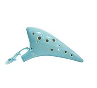 Ocarina alto 12 trous en do, instrument de musique en céramique haut de gamme for débutants et professionnels, AC-Ocarinas porcelaine(12AC Blue Crack)