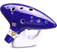 Ocarina alto 12 trous en do Legend of Zelda Ocarina avec support Livre de musique Cordes de cou Ocari en céramique Zelda