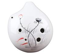 Ocarina alto 6 trous en argile peinte à la main(White C)