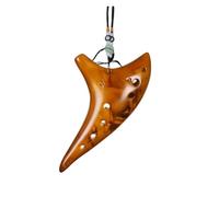 Ocarina alto en do 12 trous, instrument de musique en céramique haut de gamme for débutants et professionnels porcelaine(Amber Yellow)