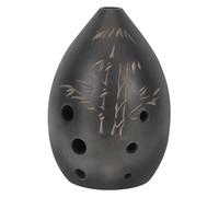 Ocarina Ancient en céramique faite à la main 8 trous Design noir Petit instrument de musique parfait pour l'expérience culturelle Instrument de musique chinois traditionnel