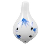 Ocarina Chinoise en Céramique à Six Trous, Blanche, Élégante | Compacte et Facile à Transporter, Son Pur et Doux, pour Contemplation, Camping, Répertoire Solo