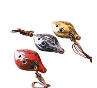 Ocarina de style rétro 6 trous fait main avec cordon Bleu ciel