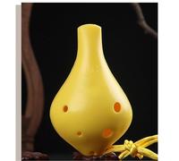 Ocarina débutants Alto C Ocarina Matière Plastique À Bouche Longue 6 Trous Avec Accessoires(Yellow)