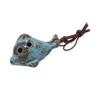 Ocarina en céramique de style chinois à 6 trous facile à jouer instrument à vent portable avec corde de cire faite à la main en céramique Ocarina