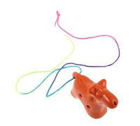 Ocarina en Céramique Mini à Six Trous Ac pour Débutants | Son Pur Ac, Format Portable, Usage à Maison pour Étudiants, Motif Cheval Zodiaque Orange