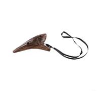 Ocarina en résine 12 trous Alto A C Tone Ice Cracked Wind Instrument avec sac de transport Convient pour les débutants (Marron)