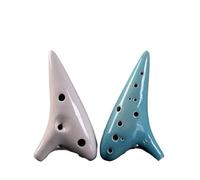 Ocarina Instrument en céramique 12 trous en do alto pour débutant pour apprendre à jouer (cyan)