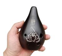 Ocarina Instrument Ocarina À 6 Trous AF Ton Moyen Clé F Motif Gravé Pour Débutant(Meditation lotus)