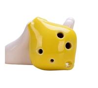 Ocarina Instrument Ocarina Alto À 6 Trous Mini Bouche Courte Clé En Do Adapté Aux Mélomanes(Yellow)