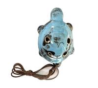 Ocarina Mignon Petit Ocarina En Forme De Tortue Conception De Dessin Animé Unique À 6 Trous Artisanat De Peinture Aspect Fait Main(Blue)
