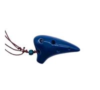 Ocarina Mini Ocarina À 6 Trous En Céramique Avec Pendentif SC Tune Petit Instrument De Musique(Dark blue)