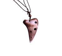 Ocarina Mini Ocarina À 6 Trous En Céramique Avec Pendentif SC Tune Petit Instrument De Musique(Unglazed)