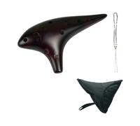 Ocarina Ocarina 12 trous Pure Tone en céramique avec pochette de rangement et cordon tour cou(Brown)