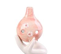 Ocarina Ocarina à bouche courte en fleur de cerisier 6 trous en Do alto pour débutant à jouer des instruments de musique souvenir touristique (rose hiver)