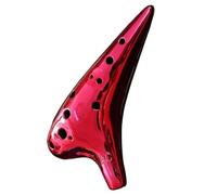 Ocarina Ocarina Alto 12 Trous En Do Électroplaqué Instrument À Vent Pour Débutant Et Adulte(Laser red)
