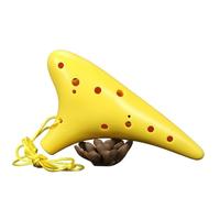 Ocarina Ocarina Alto En Résine Et Plastique À Douze Trous Pour Débutant Petit Trou Pour Le Doigt Niveau D'entrée(Yellow)