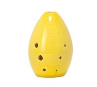 Ocarina Ocarina en céramique à 8 trous, tonalité Fa, argile craquelée, instrument de flûte portable for débutants et professionnels(Yellow)