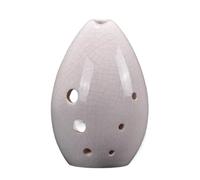 Ocarina Ocarina en céramique à 8 trous, tonalité Fa, argile craquelée, instrument de flûte portable for débutants et professionnels(White)
