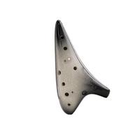 Ocarina Ocarina En Céramique Noir Et Blanc À Douze Trous Ton Moyen Motif Craquelé En Do Dégradé De Deux Couleurs