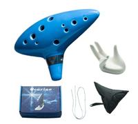 Ocarina,ocarina en céramique Zelda,Céramique Alto C Instrument de Musique,12 Trous Ocarina,Livré avec repose main, étui de protection, corde, recueil de chansons, pour débutant (bleu ciel)