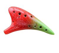 Ocarina Ocarina Multicolore En Céramique À 12 Trous Alto C Avec Cordon Et Sac À Musique(Red-green)
