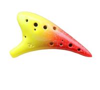 Ocarina Ocarina Multicolore En Céramique À 12 Trous Alto C Avec Cordon Et Sac À Musique(Yellow-red)