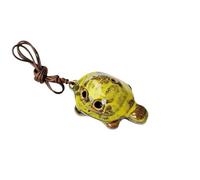 Ocarina Ocarina tortue rétro style mini, série à changement de couleur au four, 6 trous, instrument fait main, son agréable(Yellow)