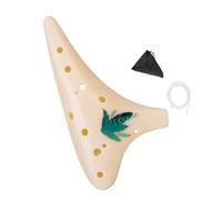 Ocarina professionnel 12 trous en résine durable échelle lisse pour étudiants et musiciens Flûte en résine ton clair