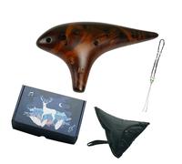 Ocarina professionnel en céramique à 12 trous, large gamme d'octaves, instrument à vent facile à apprendre pour les groupes scolaires et les artistes, ocarina en argile fait à la main