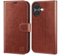 OCASE Coque pour iPhone 17, Housse en Cuir PU avec Fentes Cartes, Blocage RFID, Support Intégré et Protection Antichoc Etui Portefeuille pour iPhone 17 (6,3 Pouces, 2025) - Brun Foncé