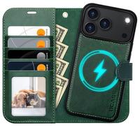 OCASE Coque pour iPhone 17 Pro Max Magnétique Détachable 2-en-1, PU Étui Portefeuille en Cuir avec RFID Blocage, Fentes pour Cartes, Protection Antichoc Housse pour iPhone 17 Pro Max - Vert Foncé