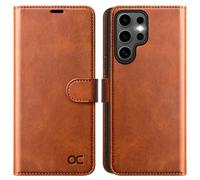 OCASE Coque pour Samsung Galaxy S25 Ultra 5G, Antichoc TPU Housse Cuir PU Portefeuille, Béquille, RFID Blocage, Fentes pour Cartes, Boucle Magnétique Etui pour Samsung Galaxy S25 Ultra - Brun